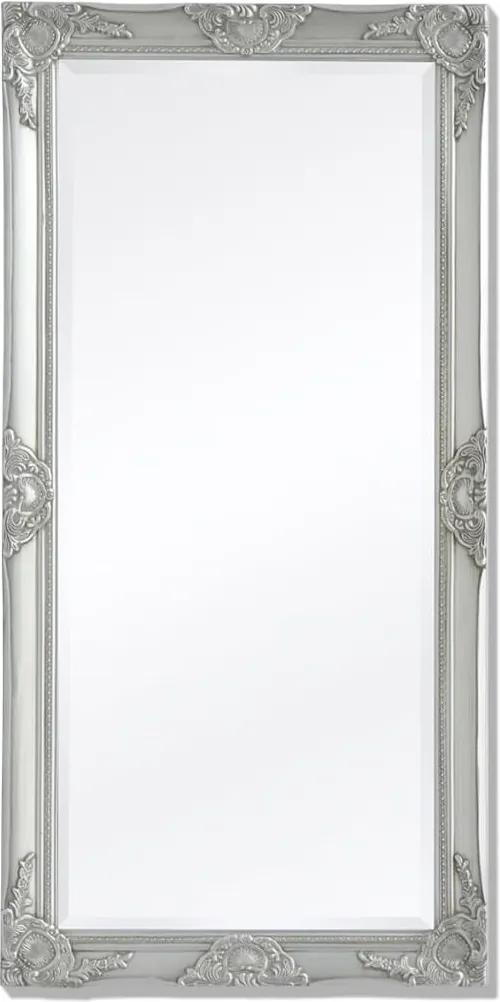 Espelho de parede, estilo barroco, 120x60 cm, prateado