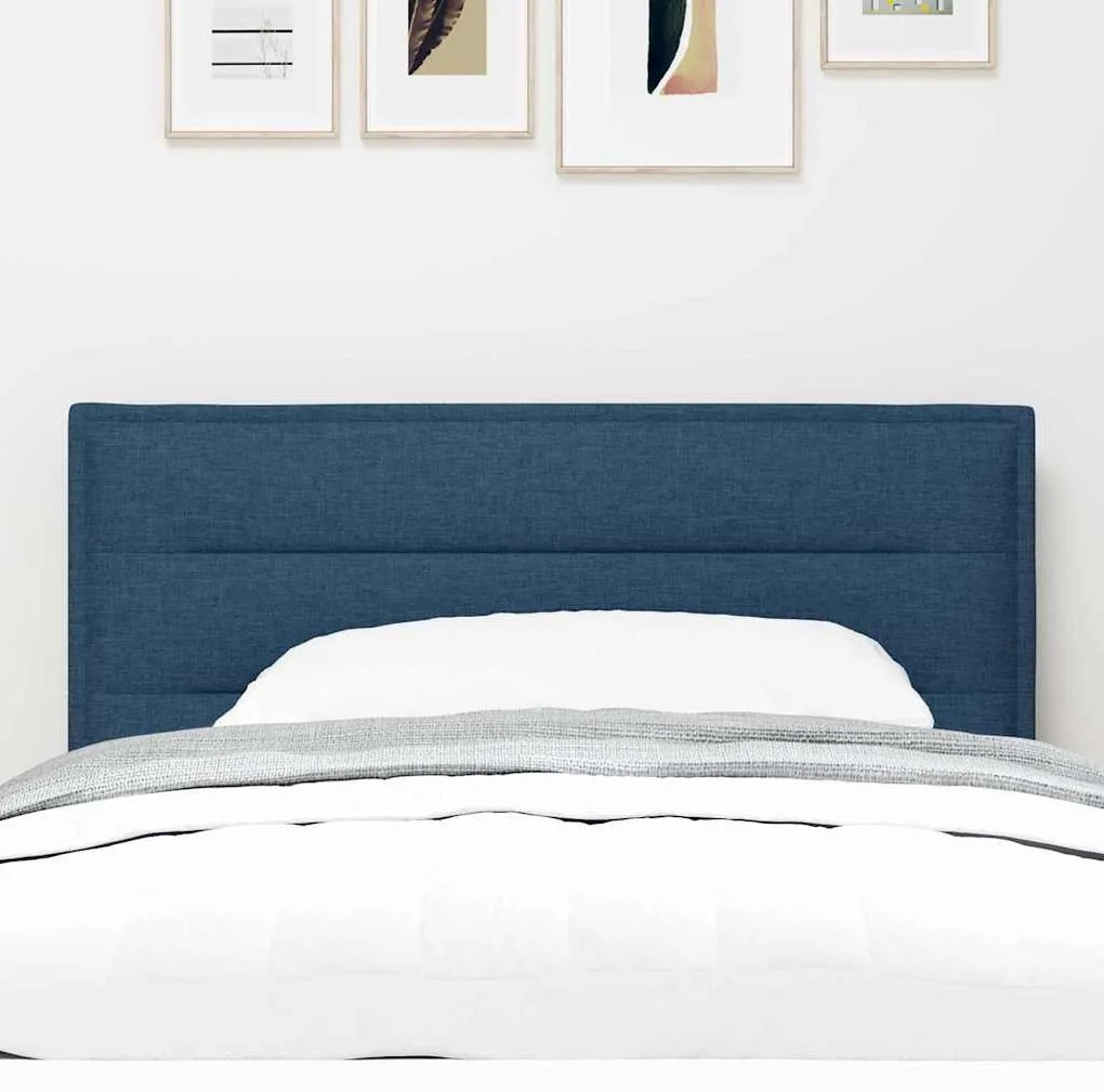 Cabeceira vidaXL Design Linhas Azul 90 cm Tecido
