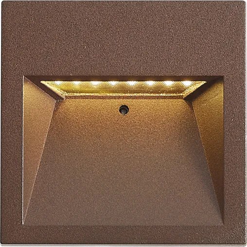 Candeeiro de parede moderno castanho ferrugem quadrado incluindo LED IP54 - Gem