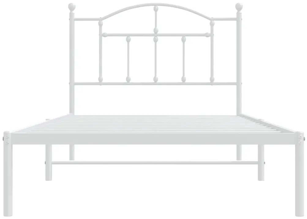 Estrutura de cama com cabeceira 100x190 cm metal branco