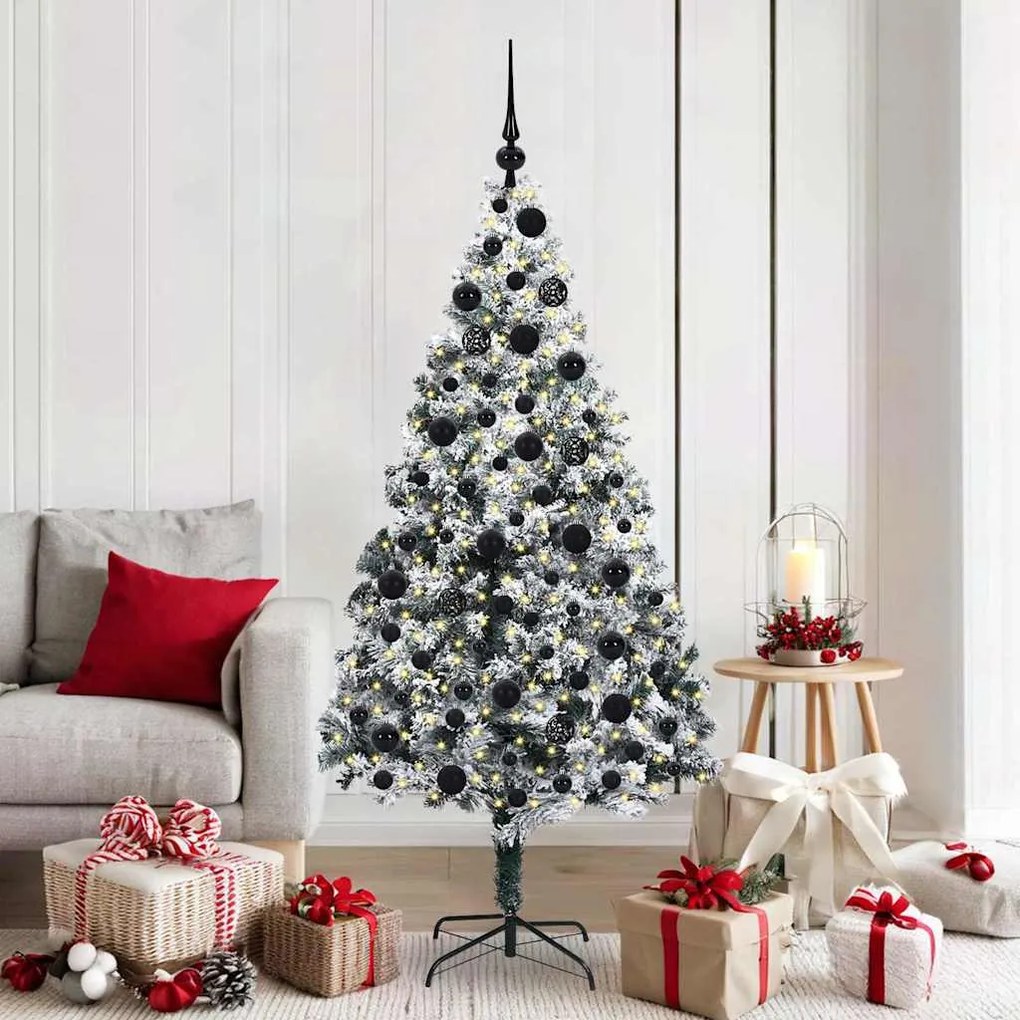 vidaXL Árvore de Natal Artificial Branco 180 cm PVC, Aço e Plástico