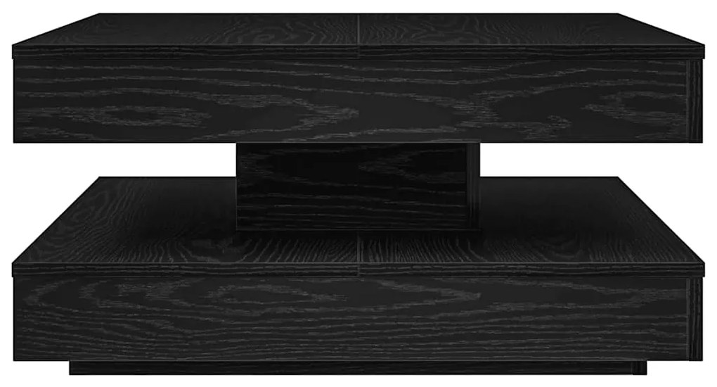 Mesa de centro rotativa a 360 graus 70x70x34,5 cm preto