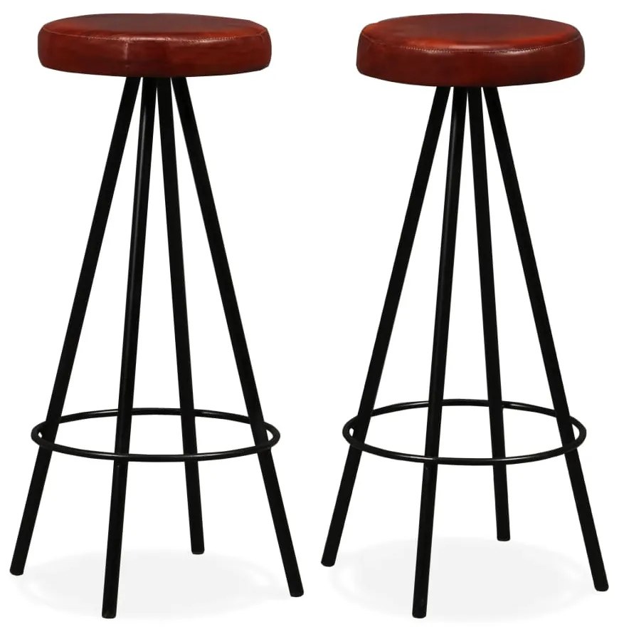 vidaXL Bancos de bar 2 pcs couro genuíno