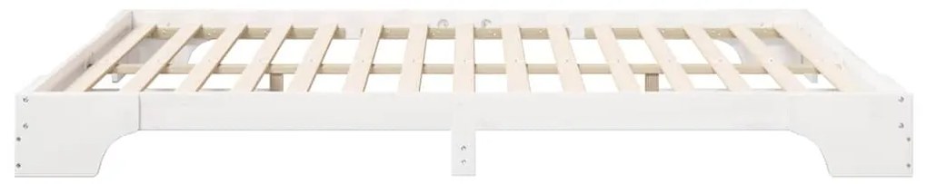 Estrutura de cama de chão com armazenamento Branco 160 x 220 cm
