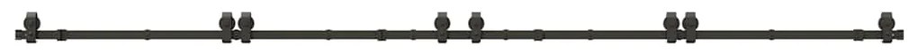 Kit de ferragens para porta deslizante 366 cm aço preto