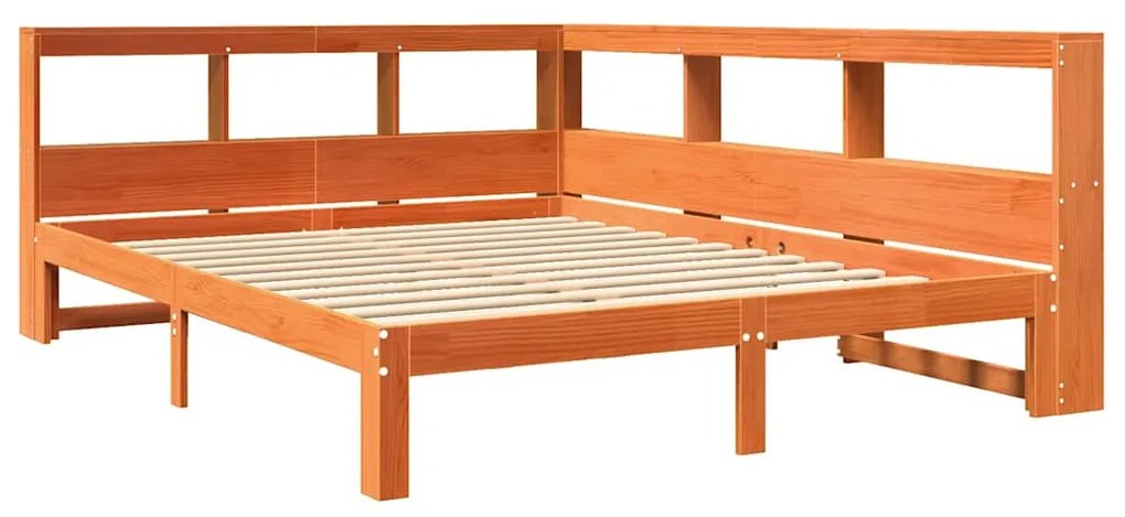Cama com estante sem colchão 135x190 cm pinho maciço