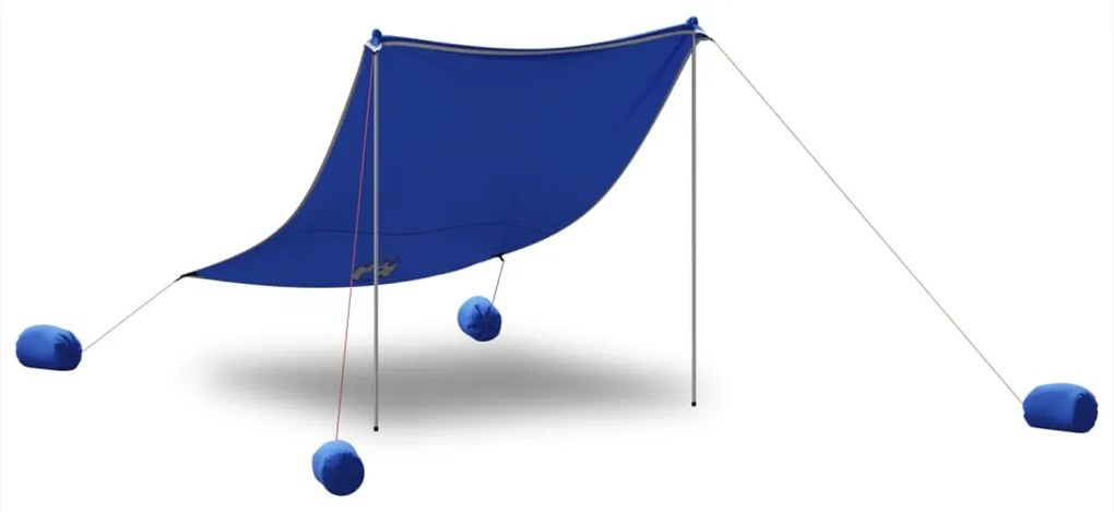 Toldo de praia com âncoras de areia 214x236 cm azul