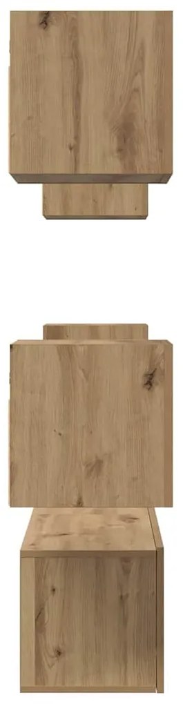 Conjunto de móvel de TV com prateleira 6 pcs carvalho artisiano
