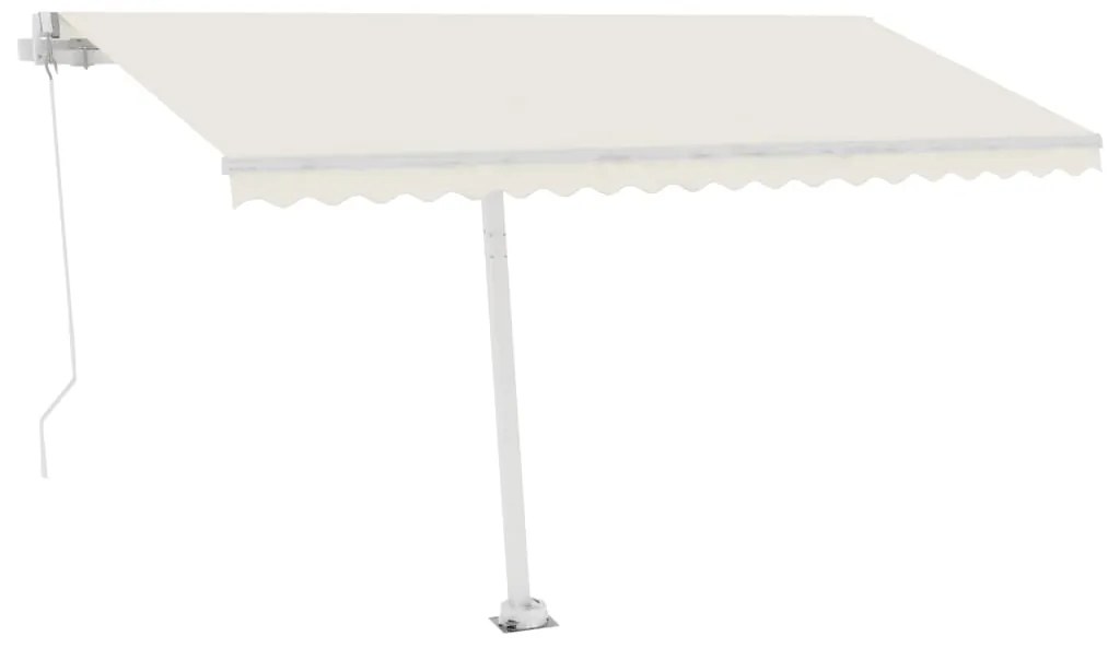 Toldo retrátil manual independente 450x350 cm cor creme