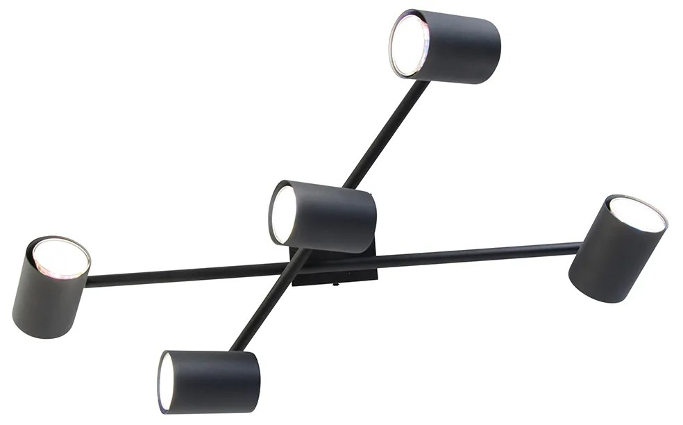 LED Candeeiro de teto inteligente quadrado preto incl. 5 GU10 Wifi - Jeana Moderno