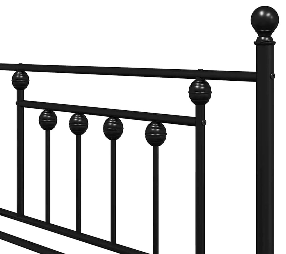 Estrutura de Cama Dia vidaXL Preta 107x203 cm Aço
