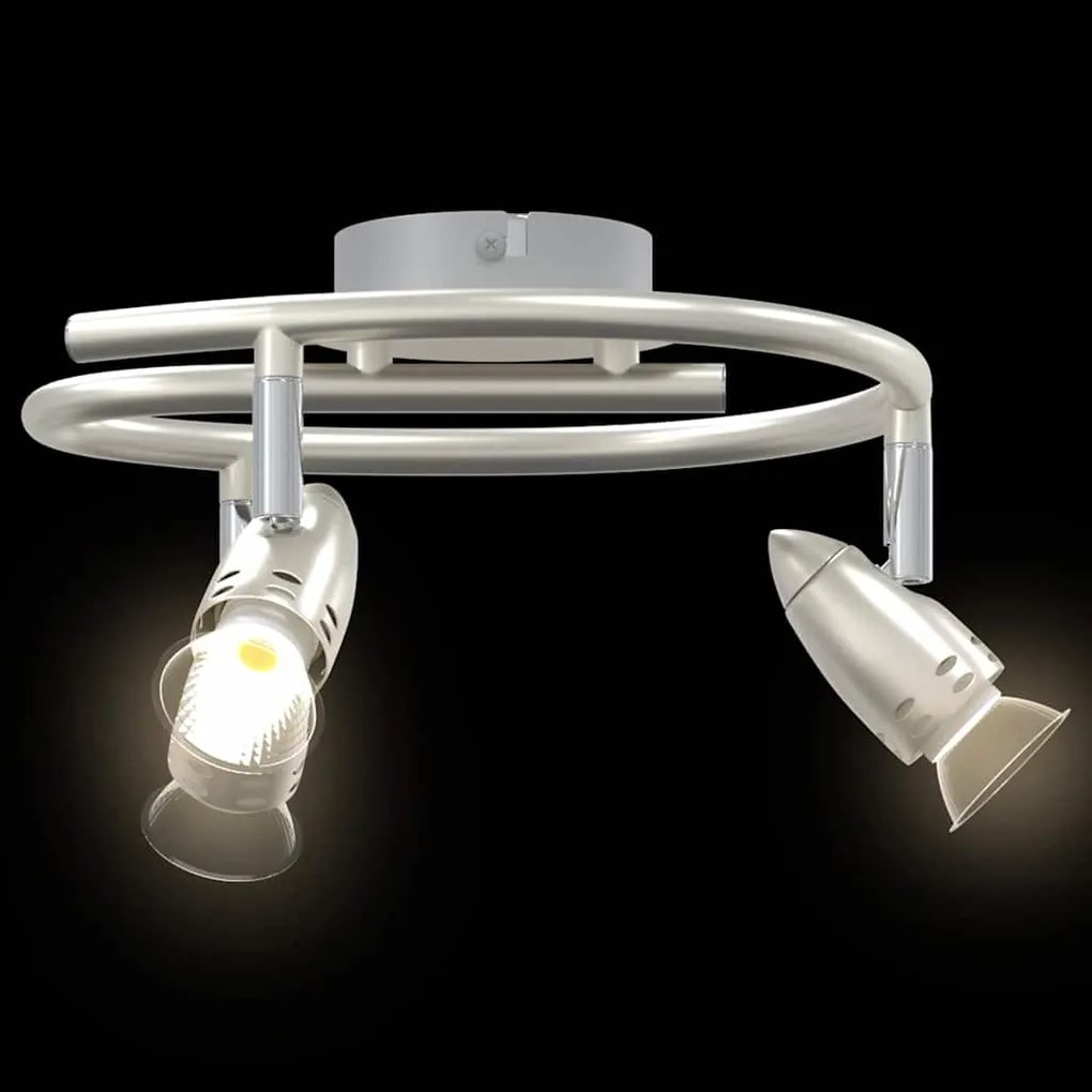 Foco de Teto 3 Luzes Ajustáveis Níquel Fosco GU10