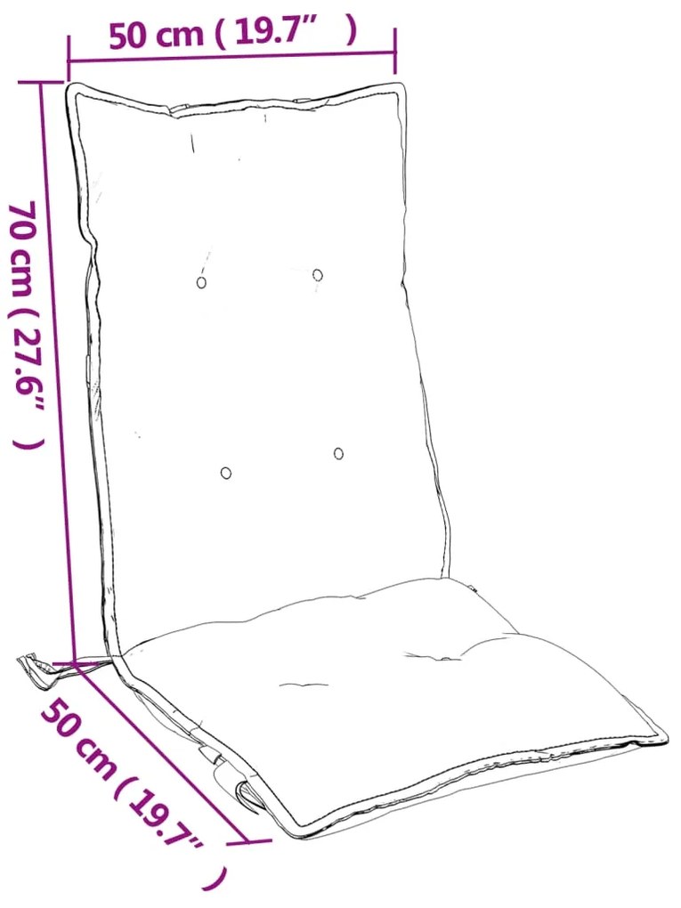 Almofadões p/ cadeira encosto alto 2 pcs tecido oxford preto