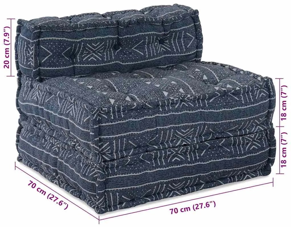 Pouffe Modular Índigo 70x70x54 em Tecido da