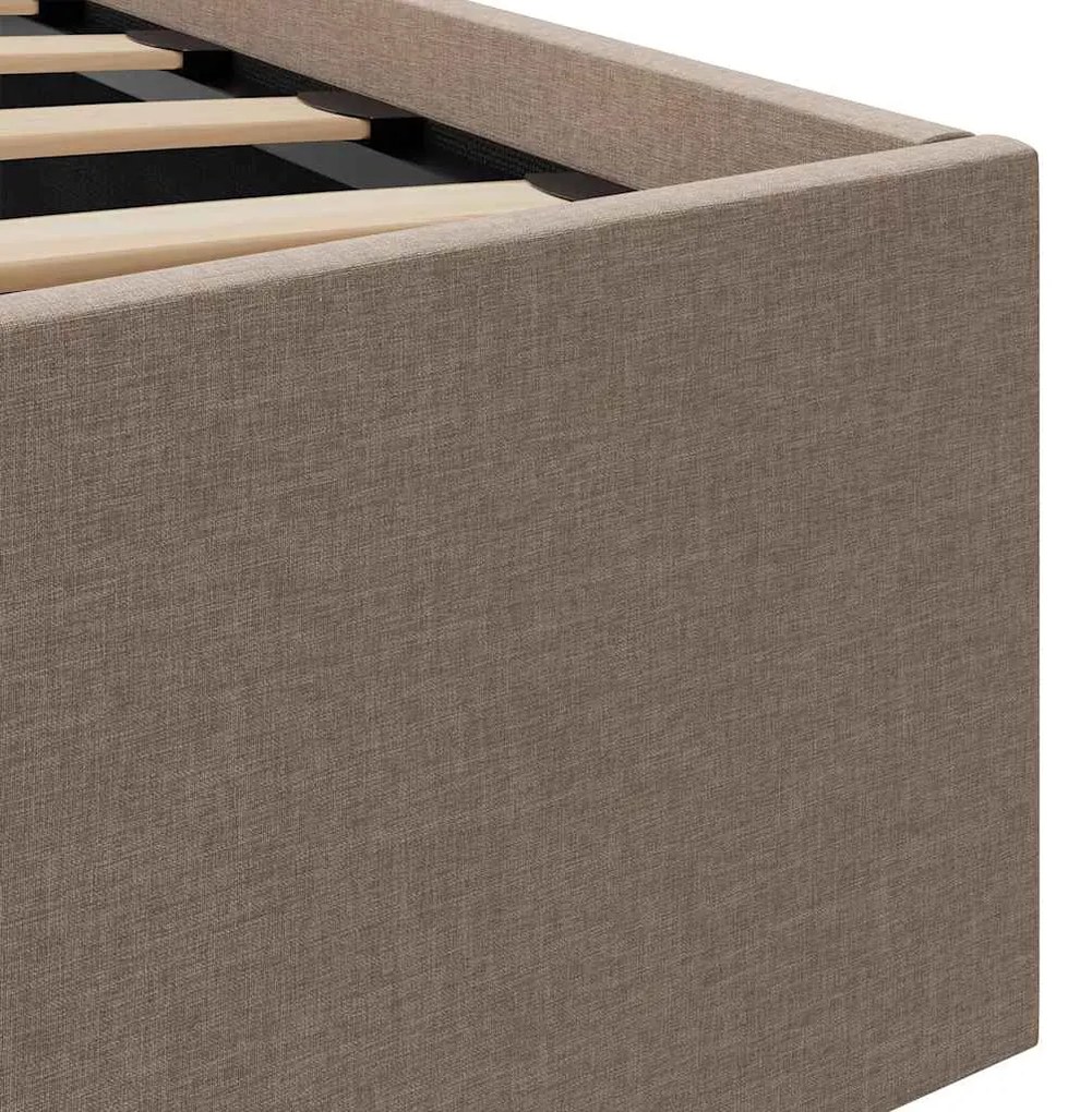 Cama hidrául. arrumação + LED 90x200cm tecido cinza-acastanhado