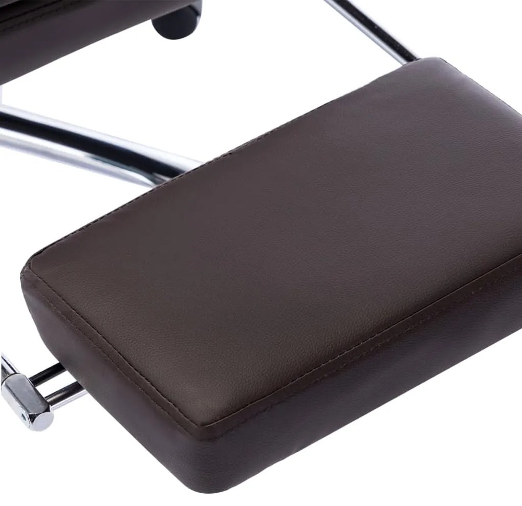 Cadeira de escritório couro artificial castanho