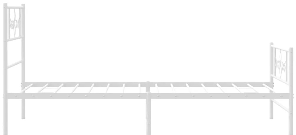 Estrutura de cama com cabeceira e pés 90x200 cm metal branco