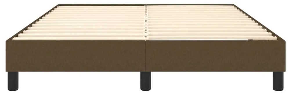 Estrutura de cama sem colchão 140x200 cm tecido castanho-escuro