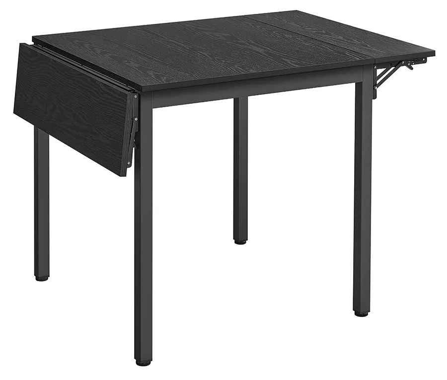 Mesa de jantar dobrável para 2-4 pessoas 78 x 120 x 76,2 cm Preta