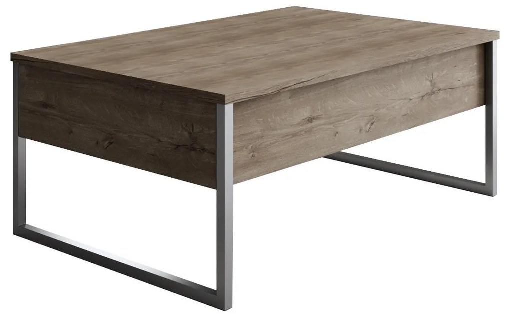 Mesa de Centro Luxe – Nogueira e Prata – 90x60x40 cm