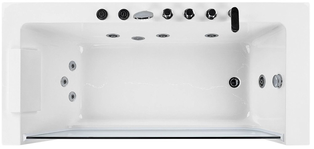 Banheira de hidromassagem de canto versão à esquerda em acrílico branco 170 x 80 cm PUQUIO Beliani