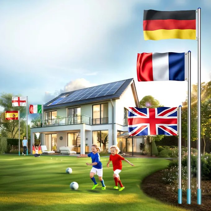 Mastro para bandeira em alumínio 650 cm Haste Ø: 50 mm prateado