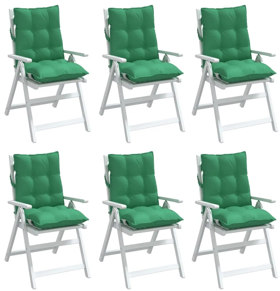 Almofadões cadeira encosto baixo 6 pcs tecido oxford verde