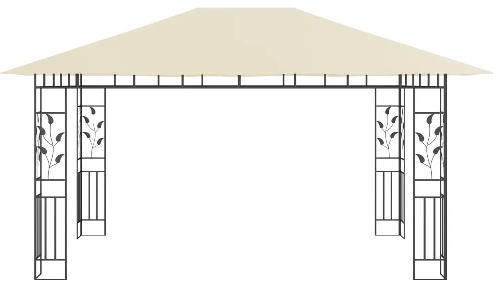 Gazebo com rede mosquiteira 4x3x2,73 m 180 g/m² creme