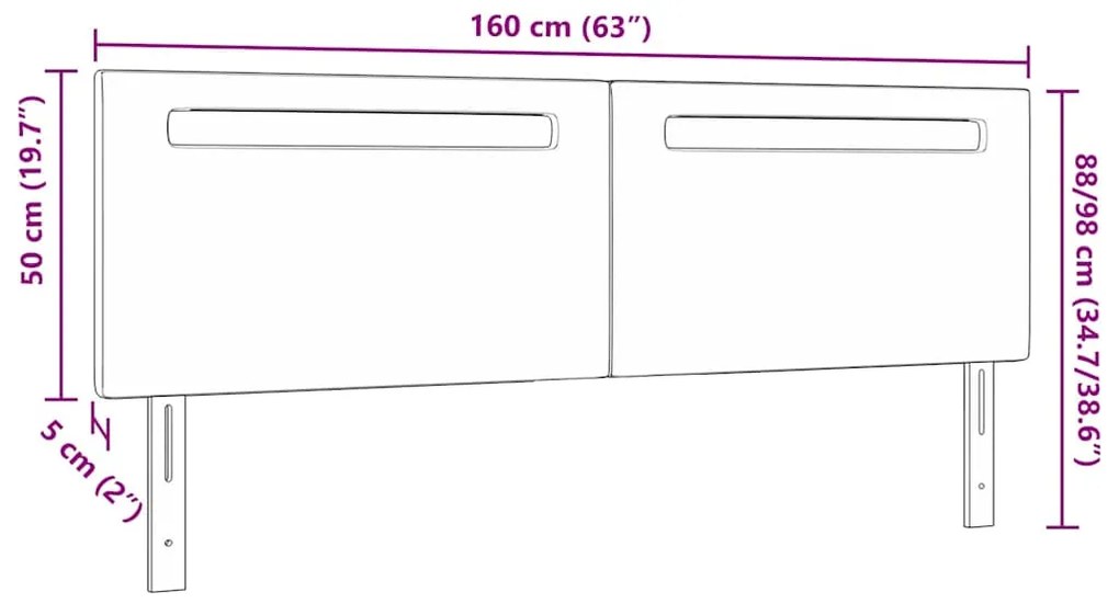 Cabeceira vidaXL Design Simples Cappuccino 160 cm em Couro Sintético