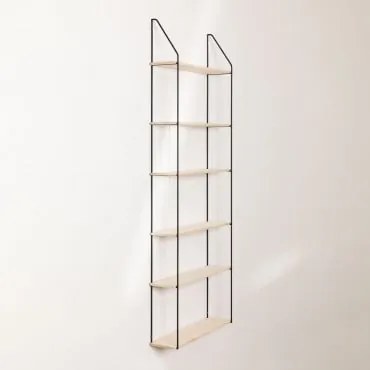 Estante De Parede ↔︎ 65 Cm Em Madeira E Aço Arison Estante De 6 Prateleiras - Sklum