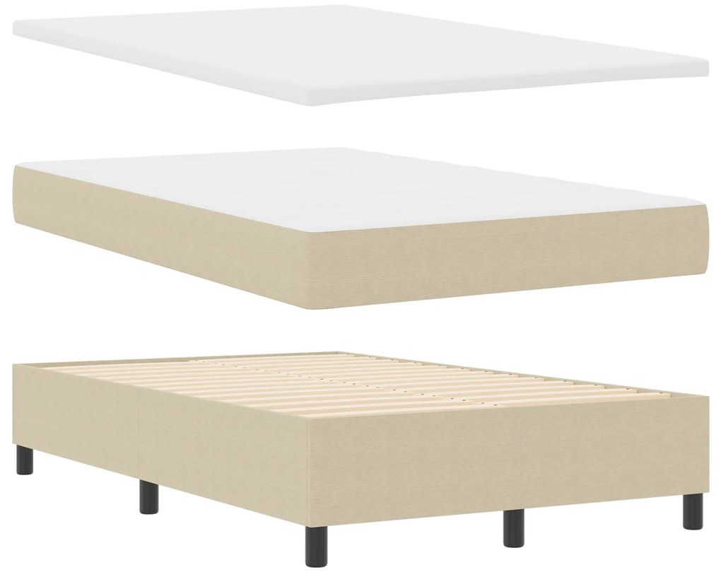 Cama Box com Colchão Verde Claro Cinza 120x200 cm Tecido de Veludo Cot