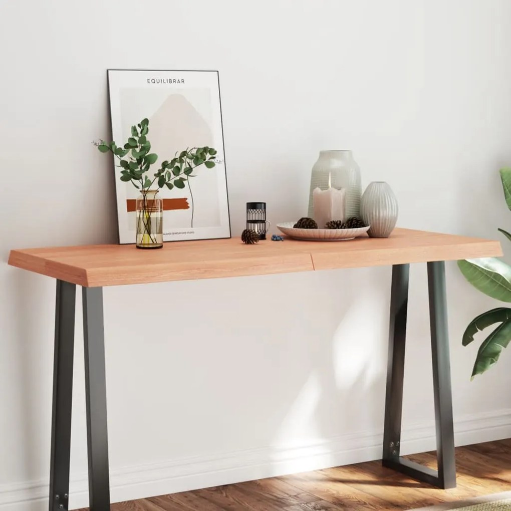 363967 vidaXL Tampo de mesa com bordas vivas carvalho tratado castanho-claro