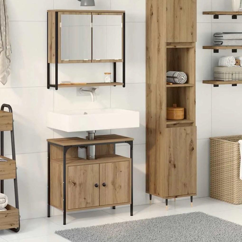 vidaXL Conjunto de Móveis para Banheiro 2 pcs Castanho 60 x 30 x 60 cm