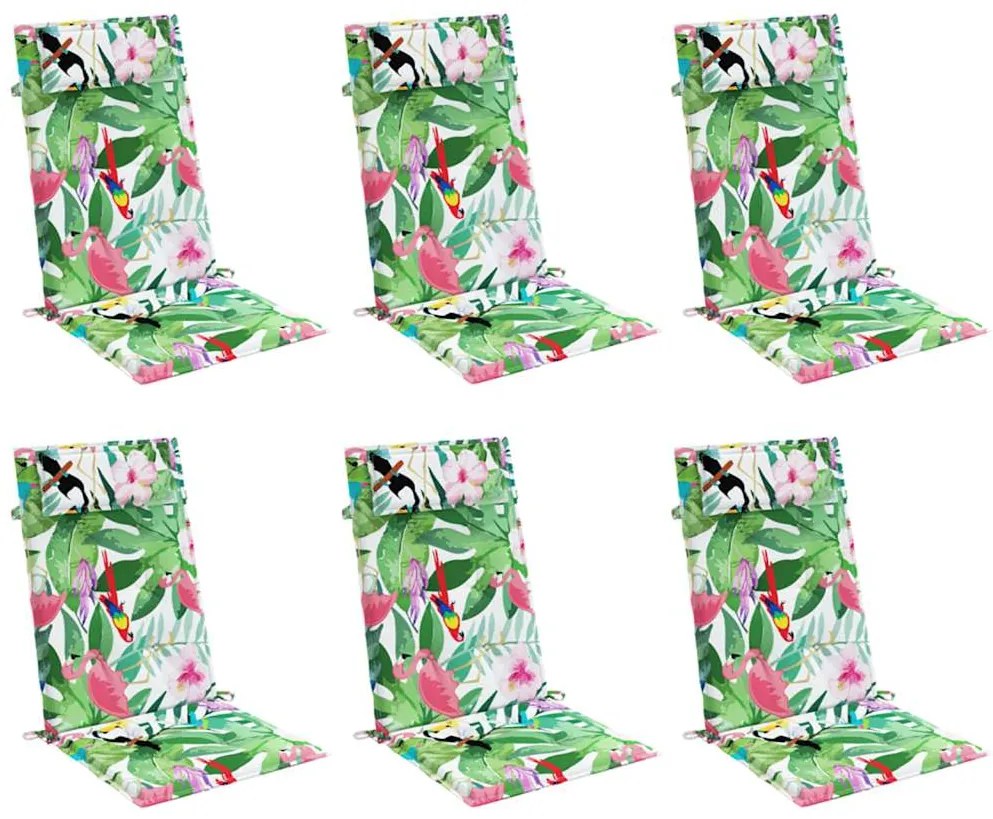 Almofadões p/ cadeira encosto alto 6 pcs tecido oxford multicor