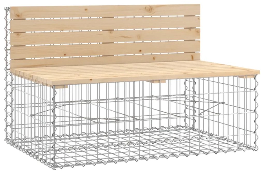 Banco de jardim c/ design gabião 347x71x65,5 cm pinho maciço