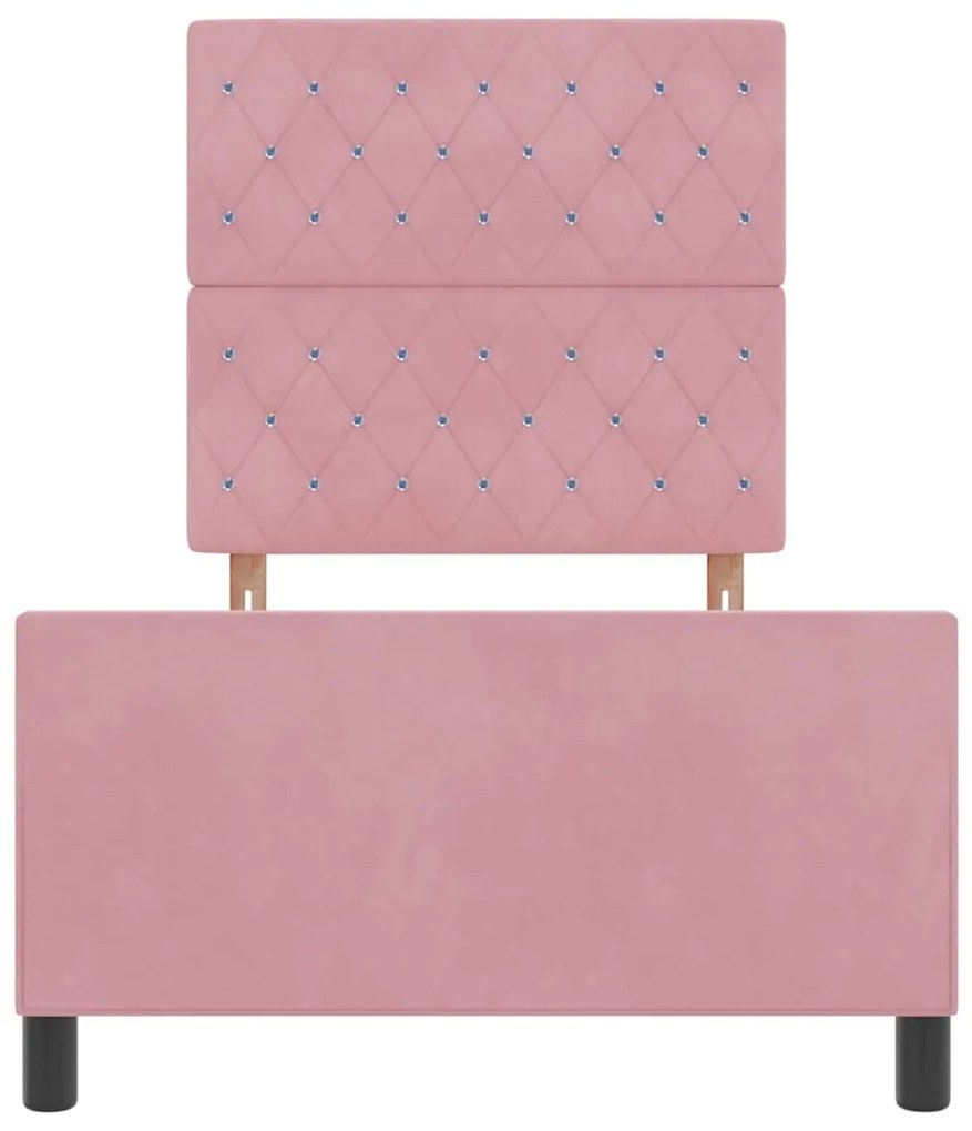 Cama vidaXL Rosa 90x200 cm Veludo