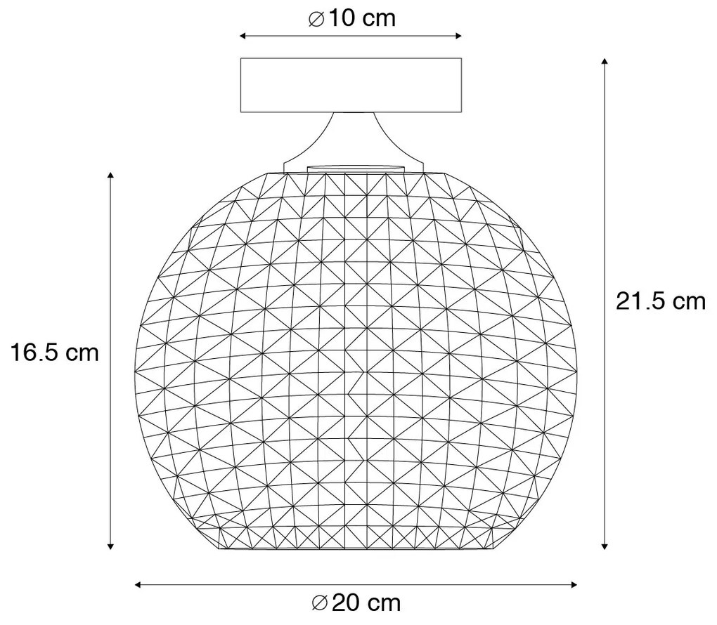 LED Candeeiro de Teto Inteligente Art Déco Latão c/ Wifi A60 - Sphere Art Deco
