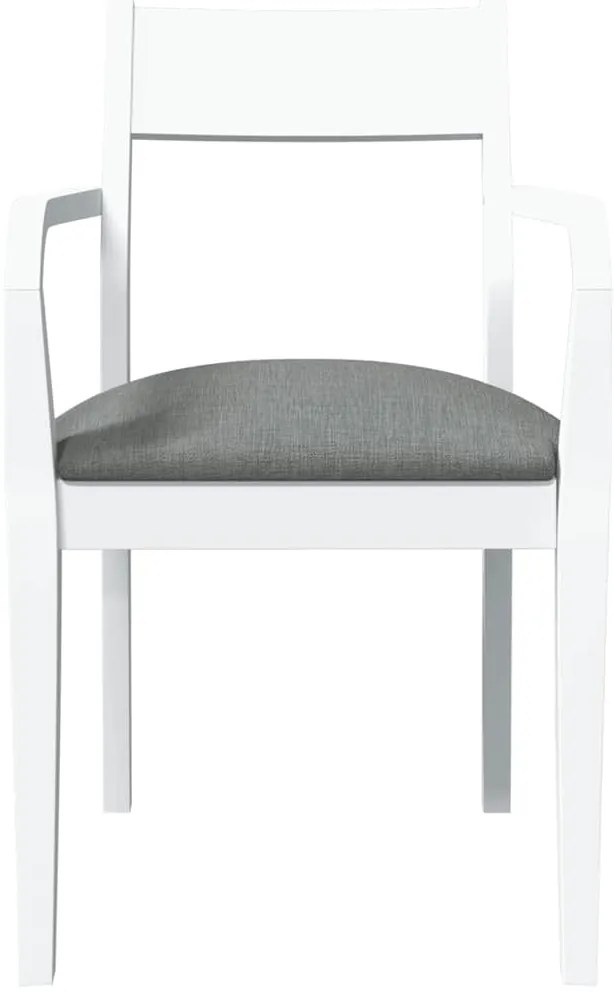 Cadeiras de jantar com almofadões 2 pcs madeira maciça branco