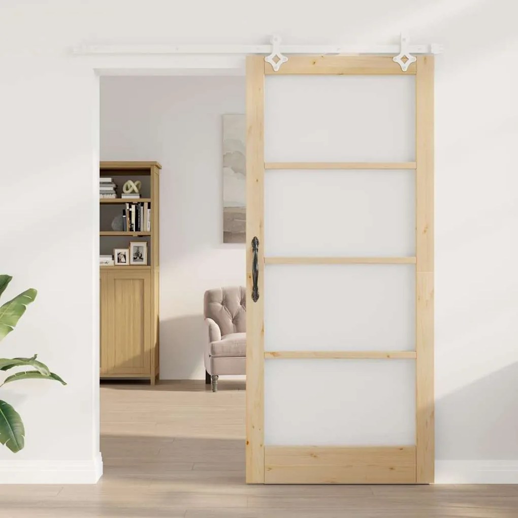 Conjunto de Porta Deslizante com Hardware vidaXL 93x211 cm Madeira Mac