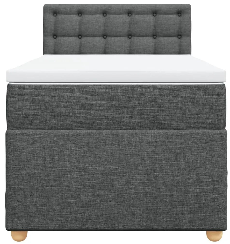 Cama com molas/colchão 90x200 cm tecido cinzento-escuro