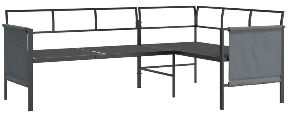 2 pcs conjunto lounge de jardim aço antracite