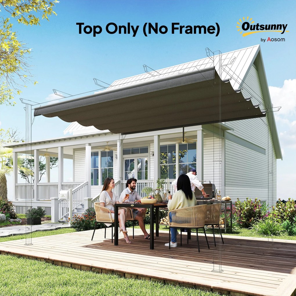 Cobertura para Pérgola 3,5x2,5 m Teto de Substituição Retrátil para Pé