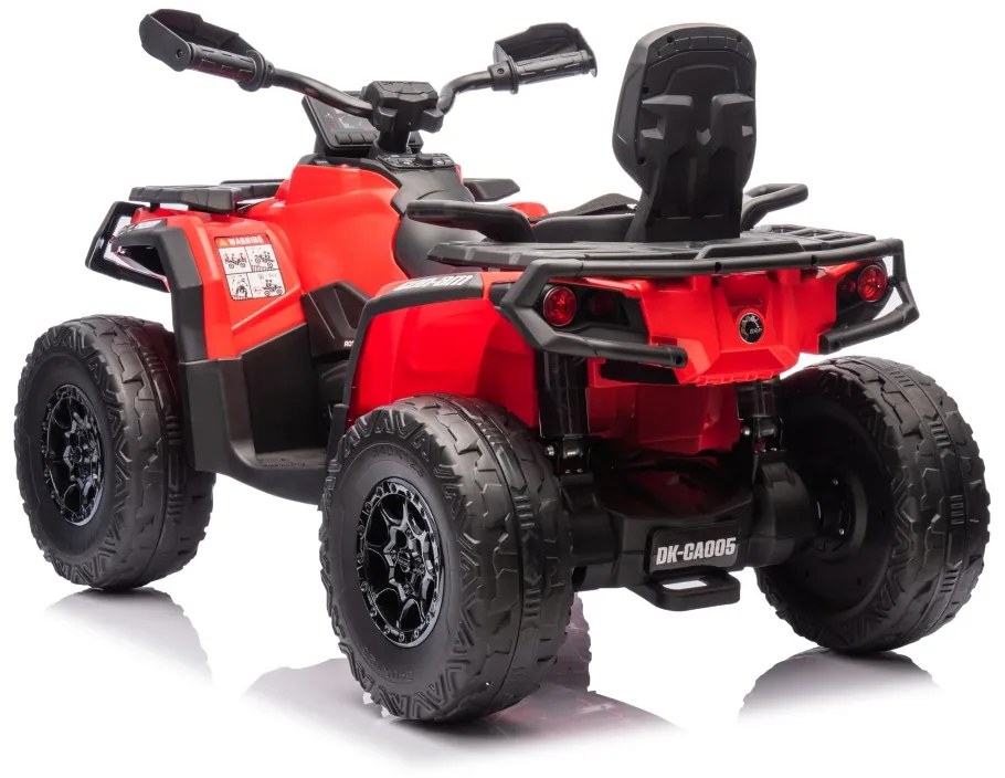 Moto 4 elétrica para crianças 12V Can Am Outlander 4x4 com controlo remoto, rodas Espuma EVA, assento couro Carga até 50Kg Vermelha