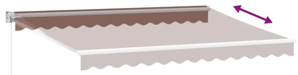 Toldo retrátil manual 350x250 cm castanho