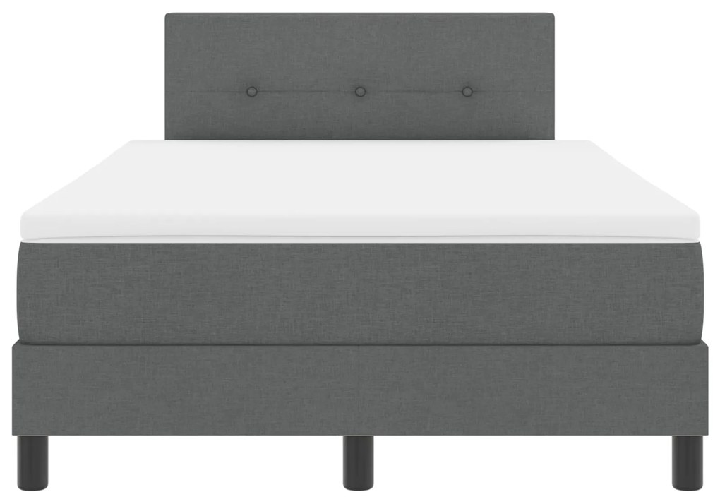 Cama Box com Colchão Cinza Escuro 120x200 cm Tecido