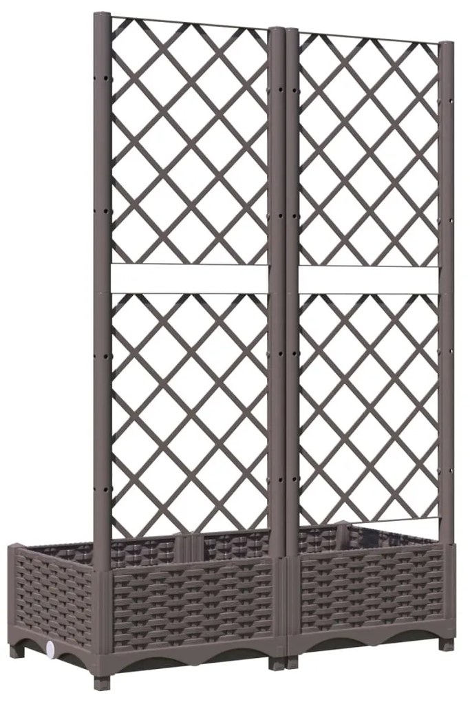 Vaso/floreira jardim c/ treliça 80x40x121,5 cm PP castanho