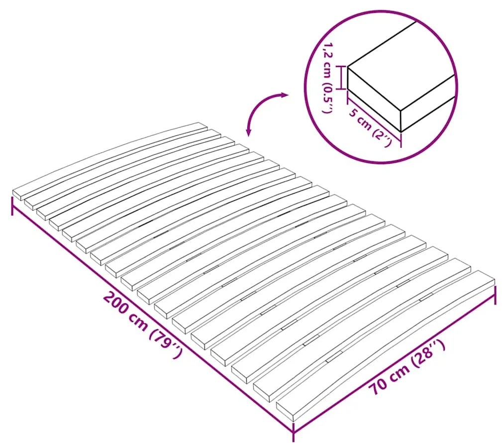 Estrado de ripas com 17 ripas 70x200 cm