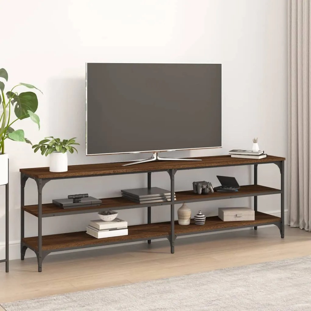 Móvel p/ TV 160x30x50 cm derivados de madeira carvalho castanho