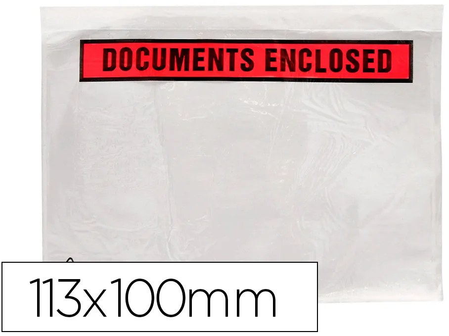 Envelope Autoadesivo Q-Connect Porta Documentos Multilingue113x100 mm Sem Janela Pack de 100 Unidades