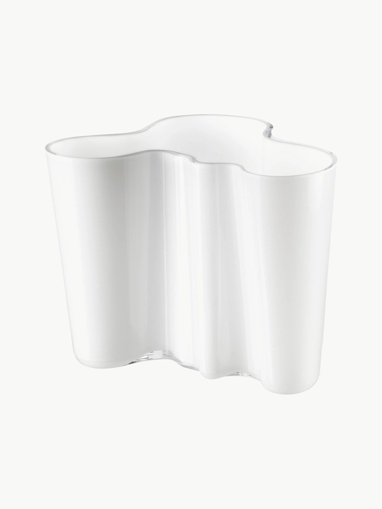 Jarra de vidro artesanal Alvar Aalto, Alt 16 cm